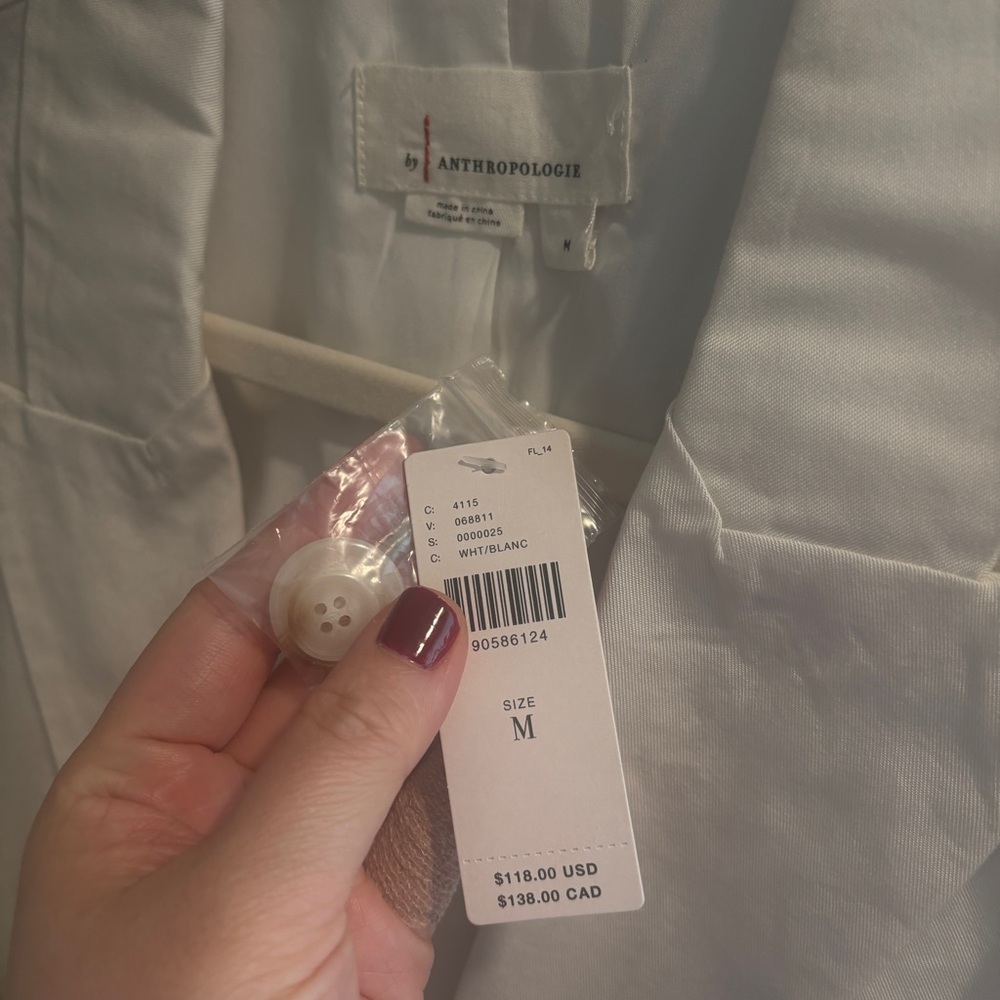 Anthropologie White light Denim cropped blazer - Picture 7 of 8